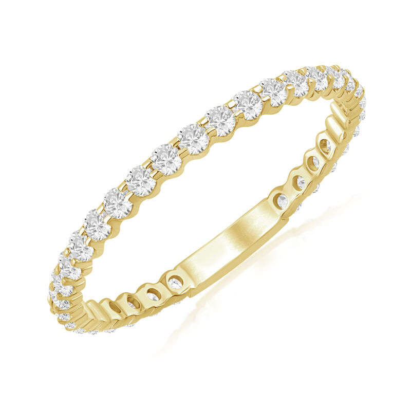 Lab Grown Diamond 1/2ctw. Round Eternity Wedding Ring in 14k Yellow Gold image number null